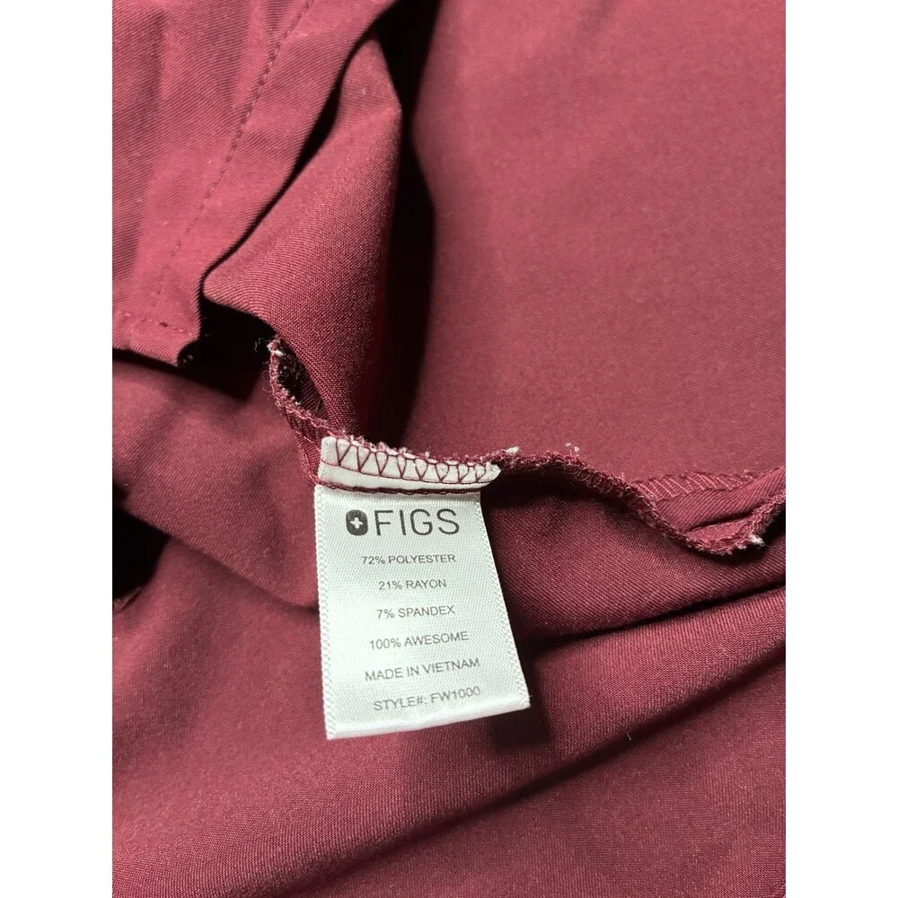Figs SET Burgundy Catarina Scrub Top Zamora Joggers XS Petite_5